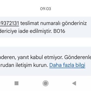Siparişim Teslim Edilmedi Ve Göndericiye Geri İade Edildi Aynı Fiyattan Yeniden Gönderim Talebi
