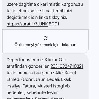 Sürat Kargo’dan Yanıltıcı ‘Alıcı Kabul Etmedi’ Mesajı Ve Teslimat Sorunu