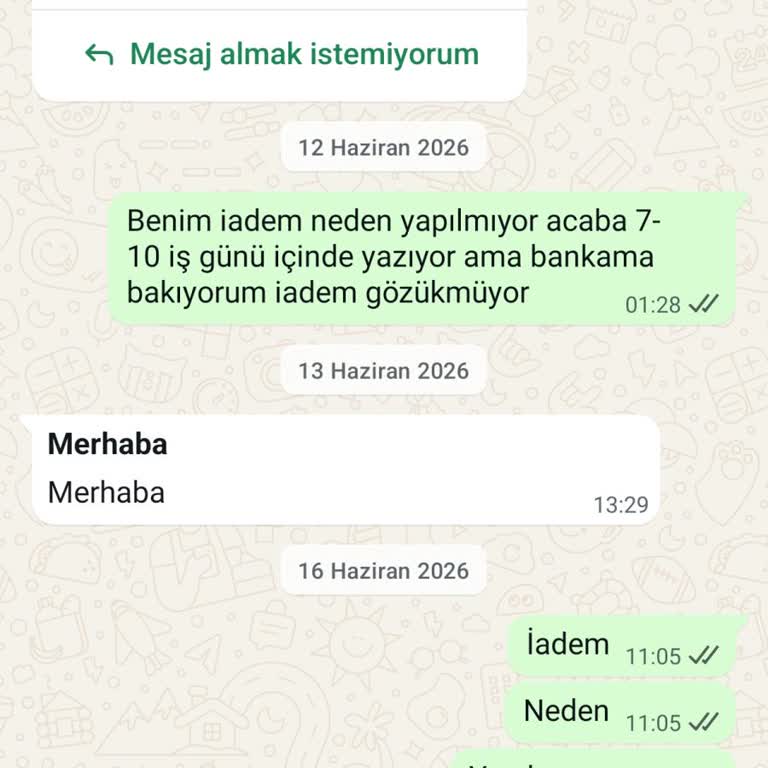 1600 TL İadenin Uzun Süre Gecikmesi Ve Müşteri Hizmetlerinin Çözüm Üretememesi