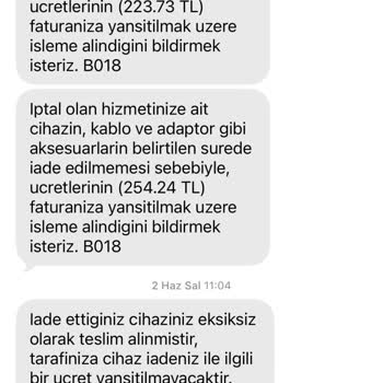 İptal Edilen Abonelik İçin Kesilen Haziran Faturası İptal Talebi