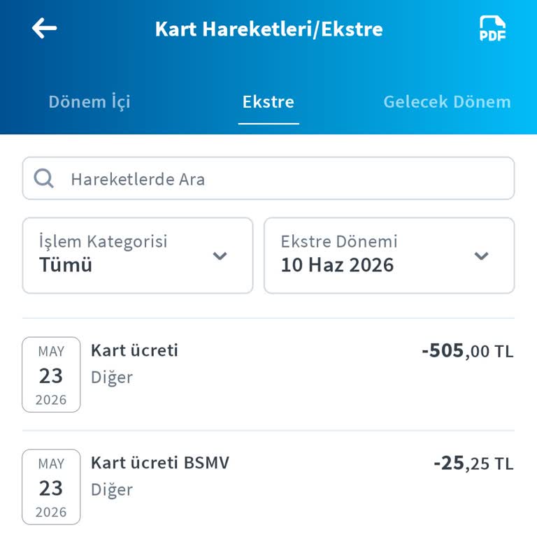 Kart Aidatı Ve BSMV Kesintisi İadesi Talebi