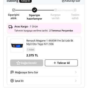 N11'den Alınan Oto Teyp Siparişinde Kargo Gecikmesi Ve İlgisizlik