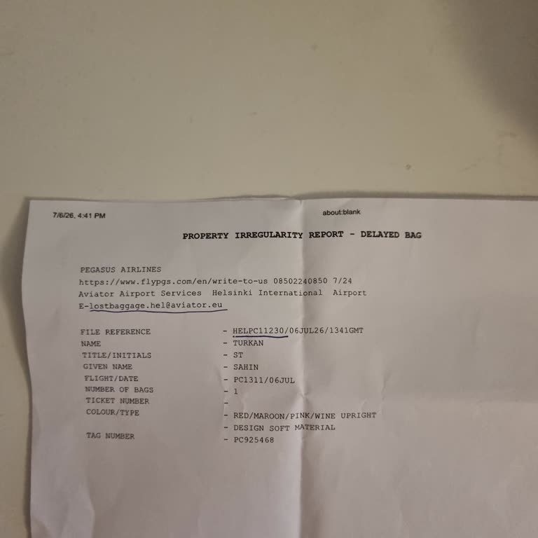 Pegasus Uçuşunda Kayıp Bagaj, İlaçlarım Ve Yetersiz İletişim