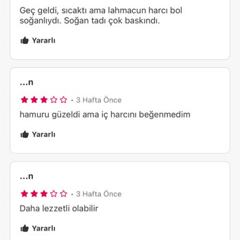 Sipariş İptali Ve Düşük Kaliteli Yemek Şikayeti
