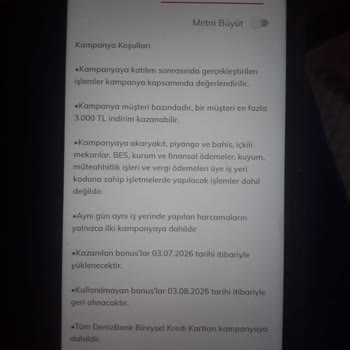 Kampanya Metninde Üye İş Yeri Kısıtlaması Olmadığına Rağmen Bonus Yüklenmedi