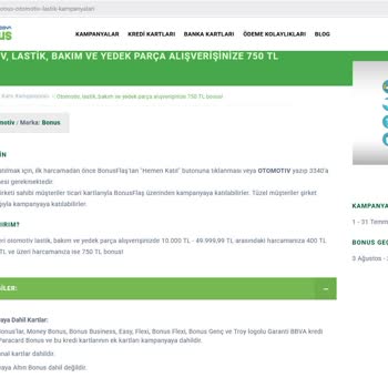Garanti BBVA Kampanya Şartlarını Karşıladığım Honda Bakımında Bonus Puanım Gelmedi