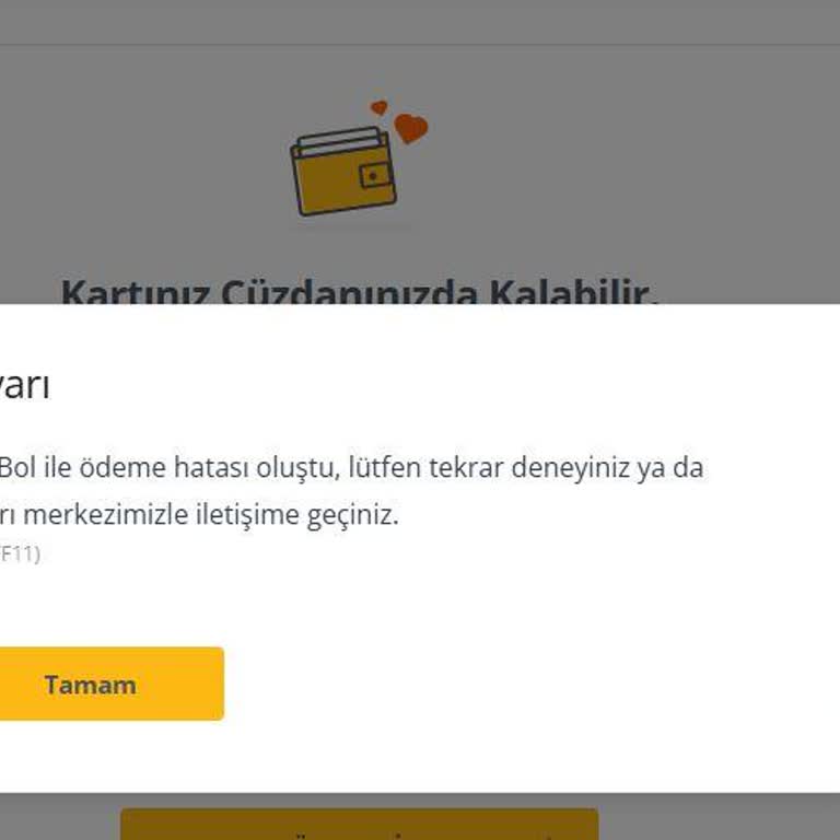 Uçuş Öncesi Puanlarla Pasta Siparişinde F111 Hatası