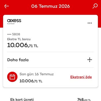 Axess Platinum Kredi Kartı Üyelik Ücretine İtiraz Ve İade Talebi
