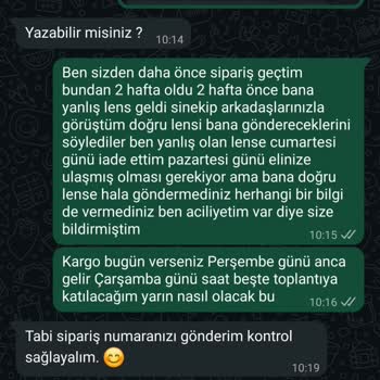 Yanlış Lens Gönderimi Ve İade Sürecindeki Çözüm Eksikliği