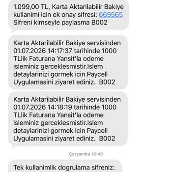 Paycell Hesabından Onaysız Fatura Yansıtması Ve Hatalı Borçlandırma