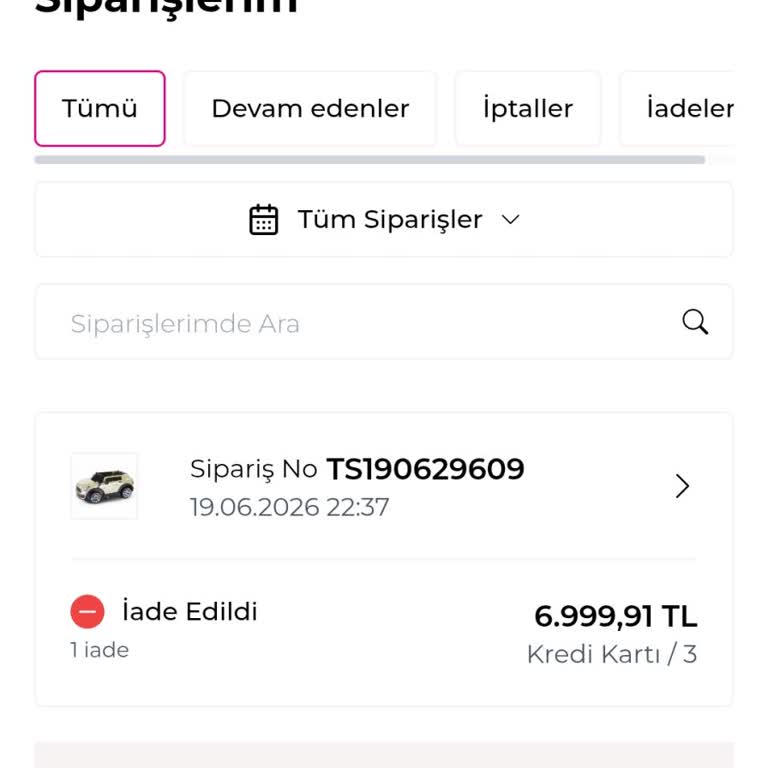 İadesi Onaylanan 7.000 TL Kredi Kartı Ödemesi Baby Mall'da Beklemede