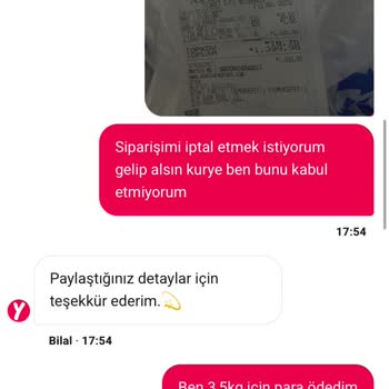 Eksik Kıyma Gönderimi Ve Müşteri Hizmetlerinin İlgisizliği