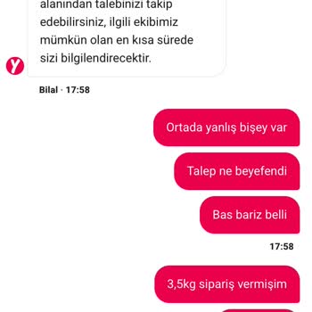 Eksik Kıyma Gönderimi Ve Müşteri Hizmetlerinin İlgisizliği