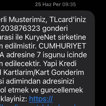 Kuryenet Ve Yapı Kredi Kartımın 12 Günlük Teslim Edilmemesi Ve Bilgi Eksikliği