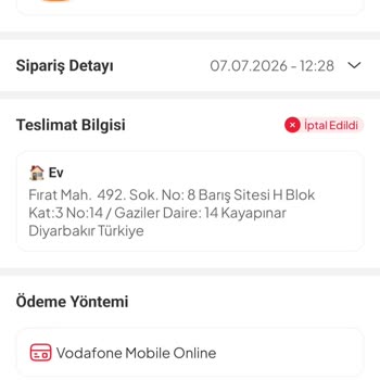 İptal Nedeni Belirtilmeyen Sipariş Ve Yetersiz İletişim