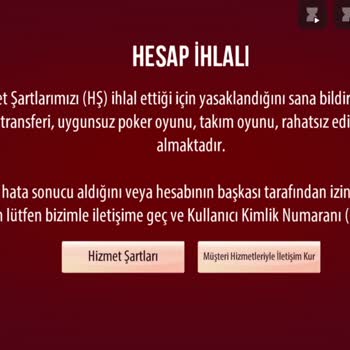 İhlal Gerekçesiyle Banlı Hesabım Ve Kayıp Chiplerim İçin Adil İnceleme Talebi