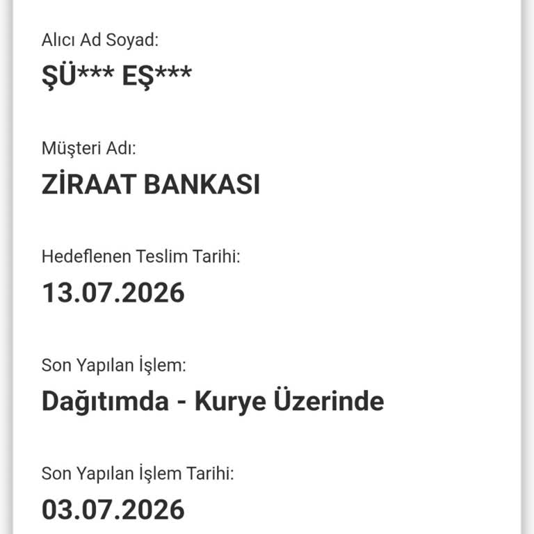 Ziraat Bankası Ve AGT Kurye’den Kart Teslimatı Gecikmesi Ve Açıklama Talebi