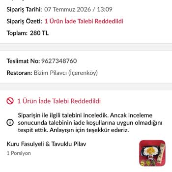 Uber Eats Kıl İçeren Yemekte Hijyen İhlali Ve İade Reddi