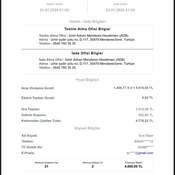 Hit Rent A Car İzmir’de Yanıltıcı Havalimanı Teslimi Ve Açıklamasız Ek Kesintiler