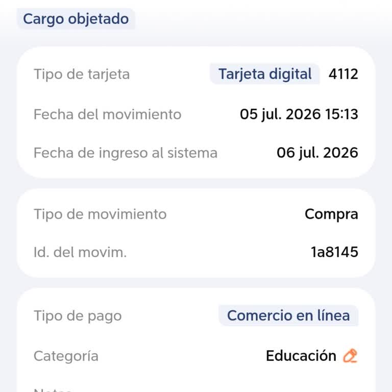 Cargo No Reconocido de Innerly, Solicito Reembolso y Cancelación
