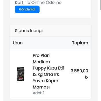 Teslim Edilmeyen Sipariş Ve Sahte Kargo Bildirimi, 3550 TL İadesi Talebi