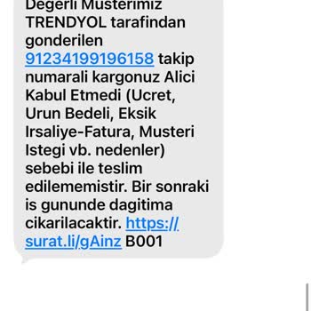 Sürat Kargo Teslim Edilmemiş Kargoyu Alıcıya Suçluyor