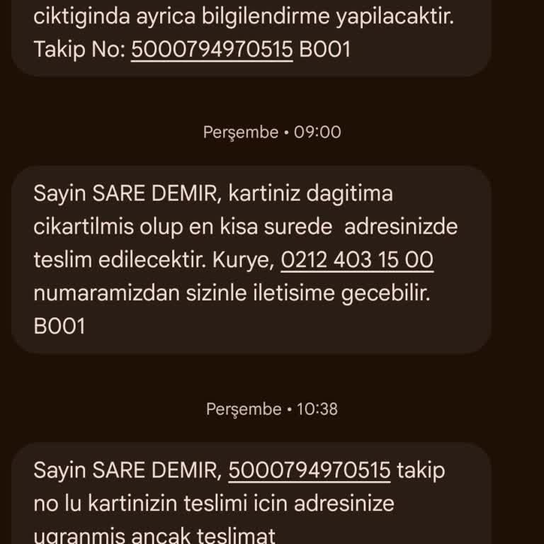 Ziraat Bankası Kartım Kuryenet Tarafından Teslim Edilmedi