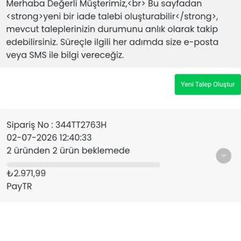 Sipariş İptali Sonrası Cevapsızlık Ve Geri Ödeme Talebi