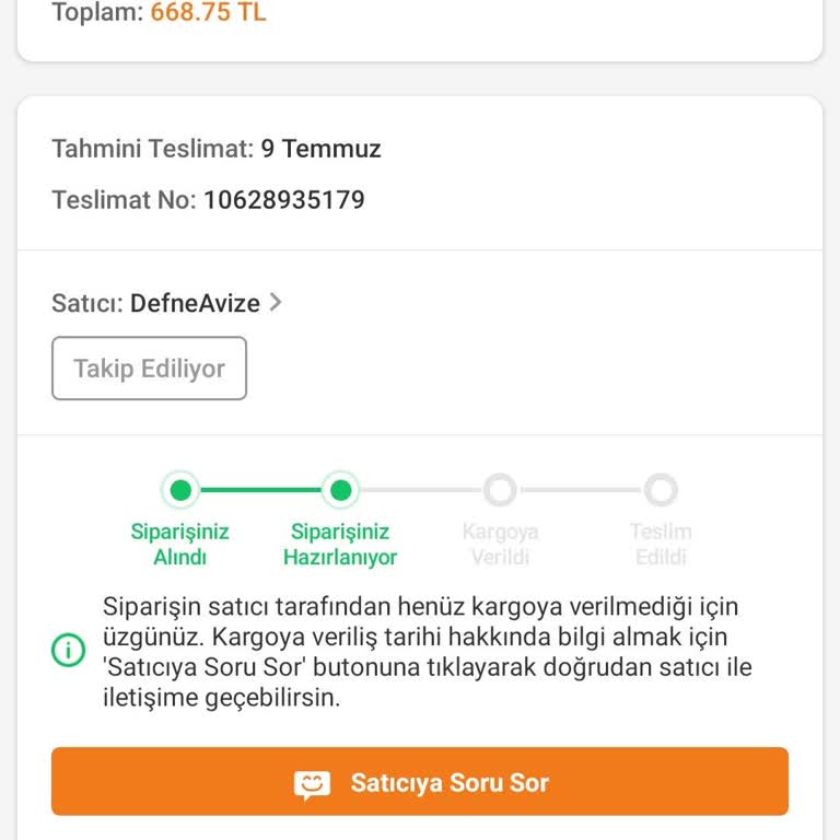 Siparişim Hazırlanıyor Diyor, Kargo Asla Gelmedi, Net Açıklama İstiyorum