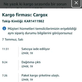 Teslim Edilmeyen Siparişim Yanlış İade Edildi Ve Adres Kontrolü Hatalı
