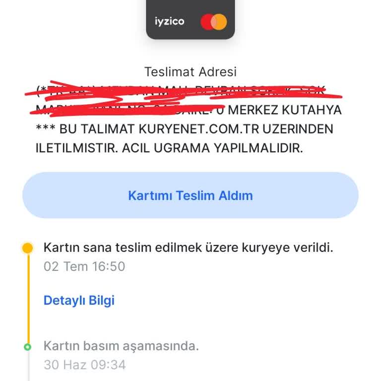 Iyzico Kartım Teslim Edilmiyor Ve Bilgilendirme Yok