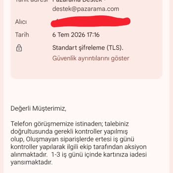 Sipariş Olmadan Çekilen 4600 TL Ücretinin İadesi Gerçekleşmedi