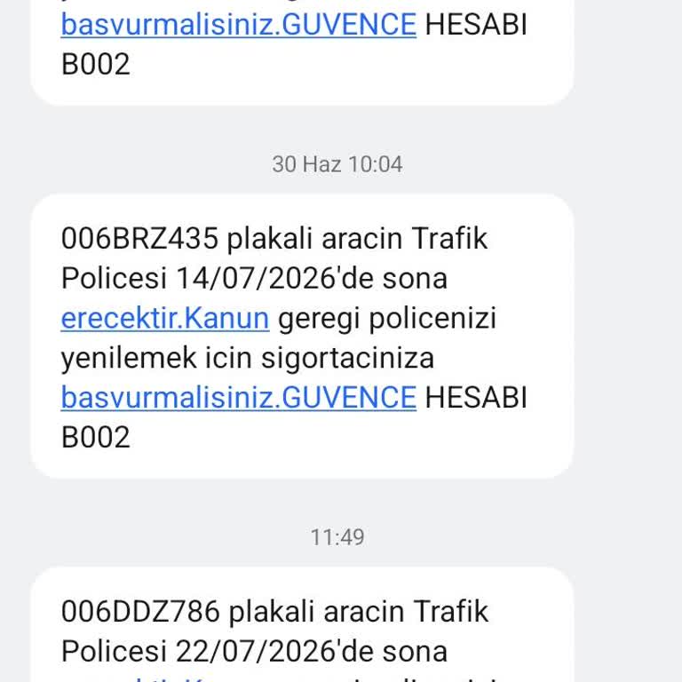 Yetkisiz Araç Sigorta Bilgileri İçeren SMS’ler Ve Veri Güvenliği Endişesi