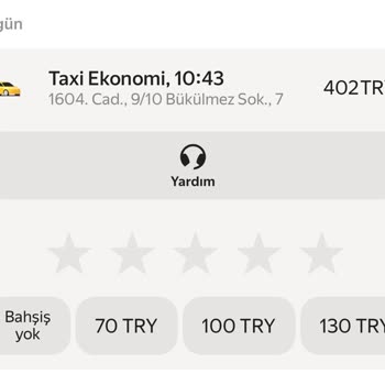 Ankara Hastane Çıkışı Yandex Go Yolculuğunda Taksimetre Açılmadı Ve 1600 TL Ücret Talebi