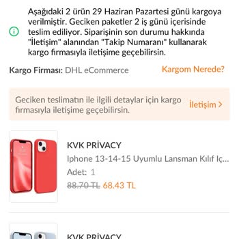 Teslim Edilmeyen Telefon Kılıfı Ve Kargo Takibi Belirsizliği