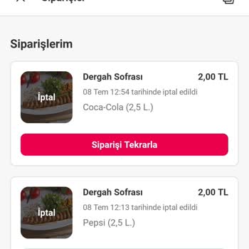 Yemeksepeti'nden Habersiz Sipariş İptali Ve Canlı Destek Eksikliği Mağduriyeti