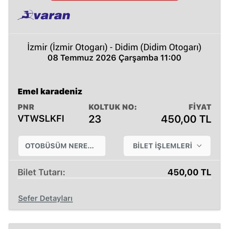Otobüs Çıkış Saati Ertelenmesi Ve İptal Talebinde Çözüm Bulunamaması