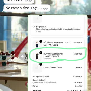 Beden Büyük Gelen Elbisenin Değişimi İletişimsiz Şekilde Reddedildi