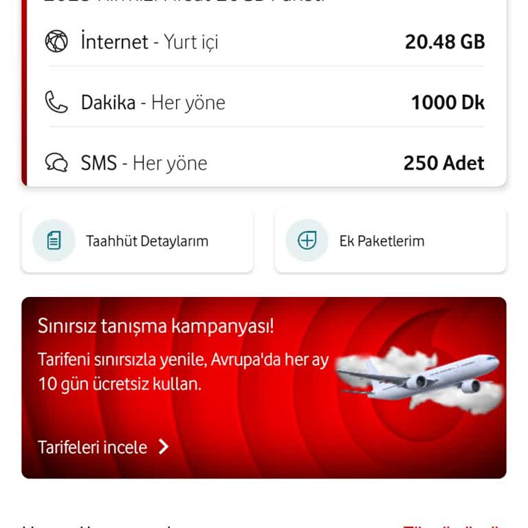 Vodafone'da Taahhütlü Yeni Paketin Tanımlanmaması Ve Faturanın Üç Kat Artması