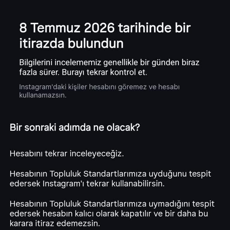 Instagram Hesaplarımın Nedensiz Kapatılması Ve Açılma Talebi