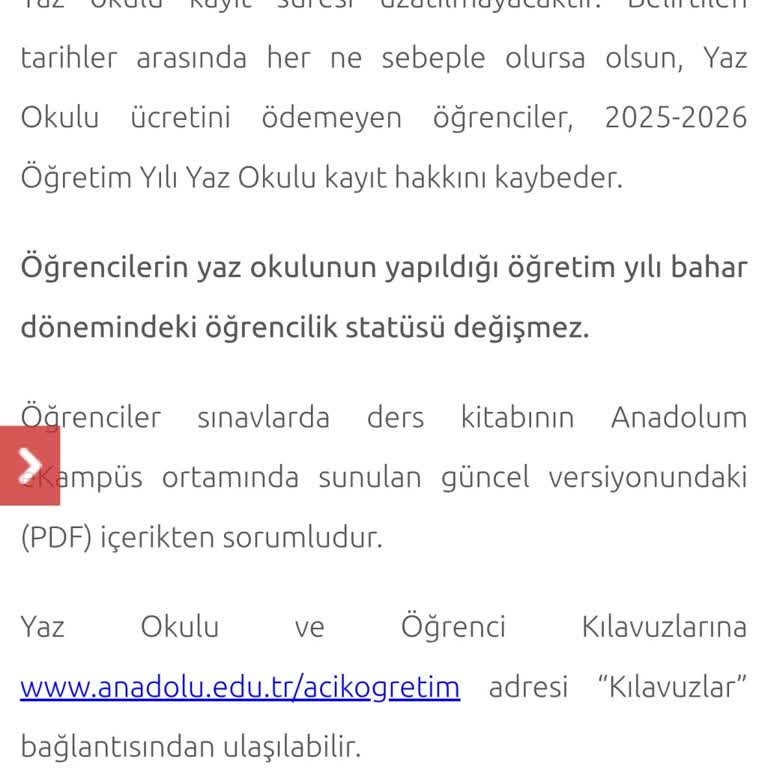 Yaz Okulu Başvuru Süresinin Bildirimsiz Uzatılması