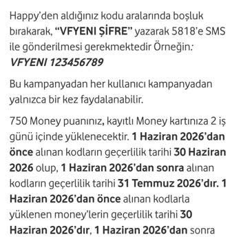 Taahhüt Edilen 750 TL Money Puanı Verilmedi