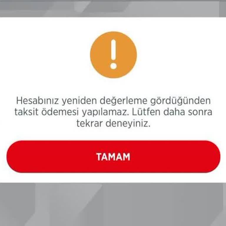 Ziraat Bankası’nda Değerleme Uyarısı Nedeniyle Taksit Ödeyemiyorum
