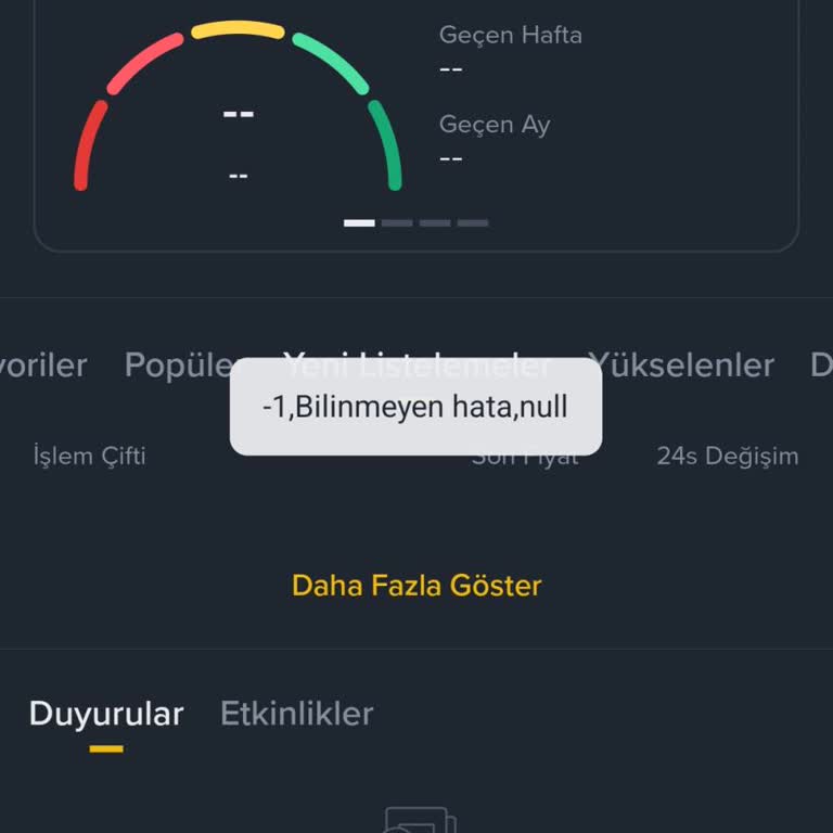 Binance TR Mobil Uygulamasında Bilinmeyen Null Hatası Nedeniyle Giriş Sorunu