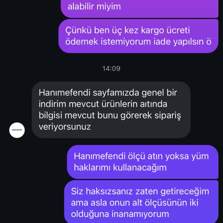 Yanlış Beden, İade Reddi Ve Çifte Kargo Ücreti Şikayeti