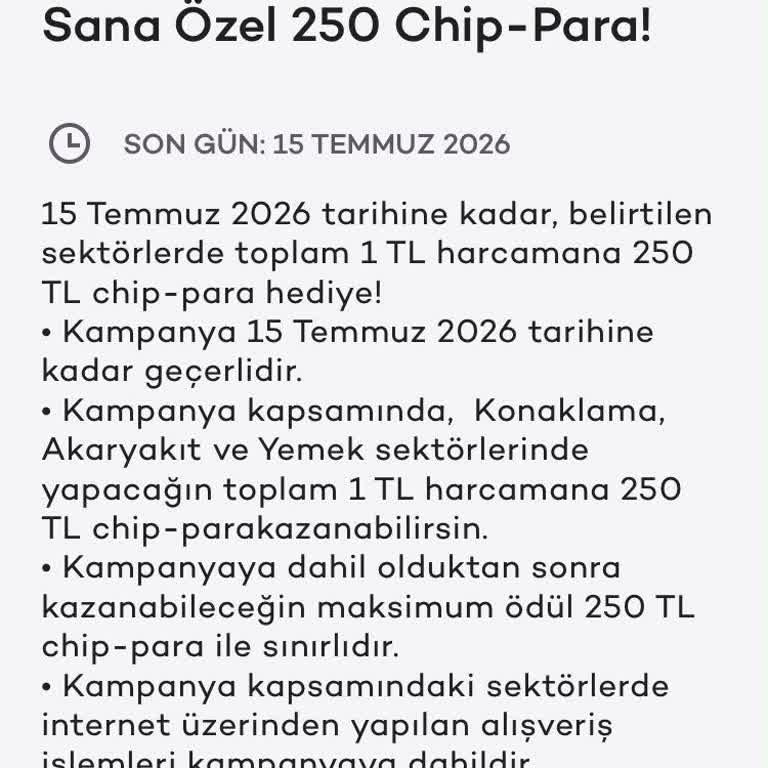 Akbank Mobil Uygulama Kampanyasının Kaldırılması Ve Chip-Para Haklarının İhlali