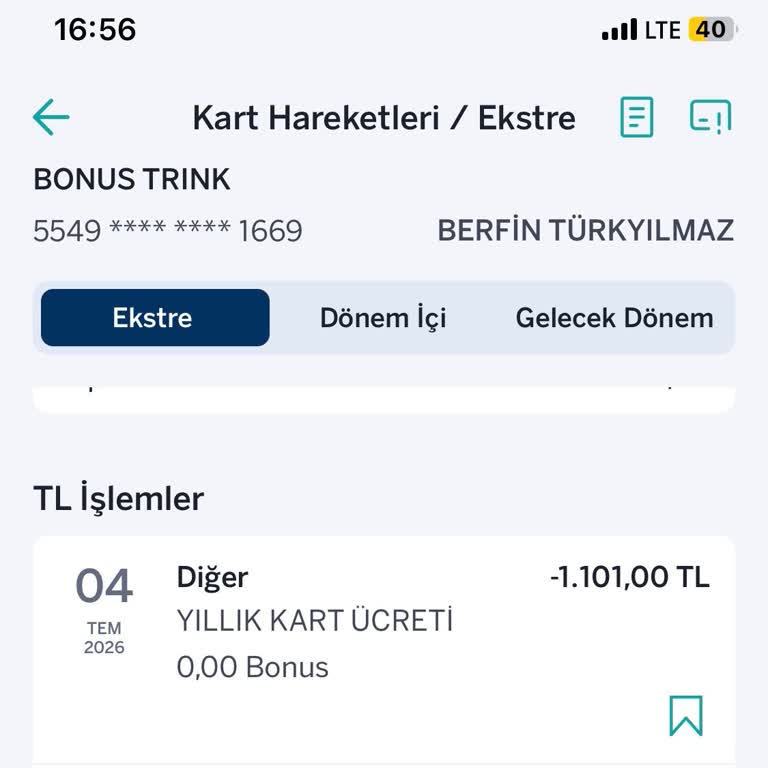 Garanti Bonus Trink Kartıma Kesilen Aşırı Yıllık Ücret İtirazı Reddedildi