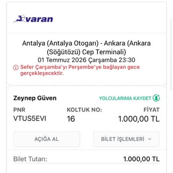 İptal Edilen Otobüs Seferi İçin Ücret İadesi Talebi