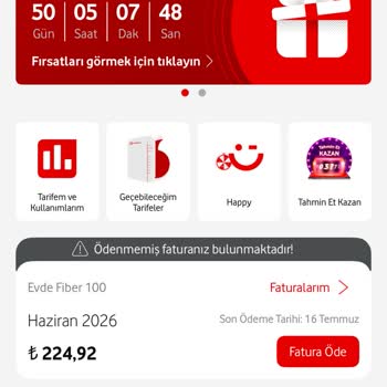 Vodafone Net’te Taahhüt Edilen 120 TL İndirim Uygulanmadı Ve Aşırı Fatura Kesildi