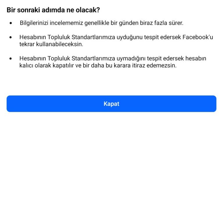 Facebook'ta Açıklama Yok, Hesabım Durmadan Askıya Alındı